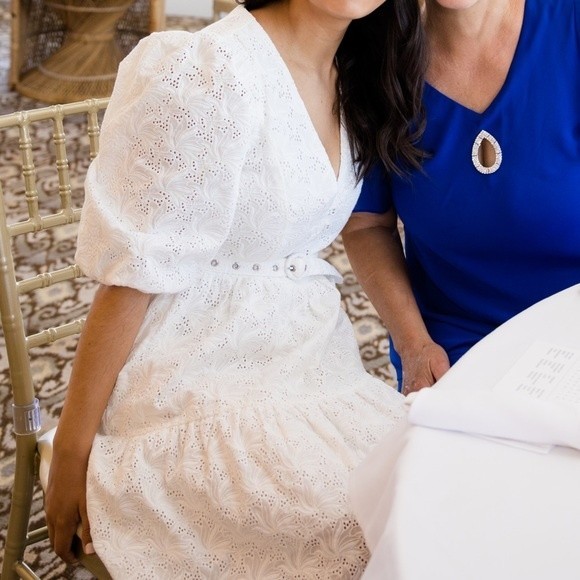 Nicholas Cellie Cotton Featherington Eyelet White Dress Size 2 - Picture 12 of 12